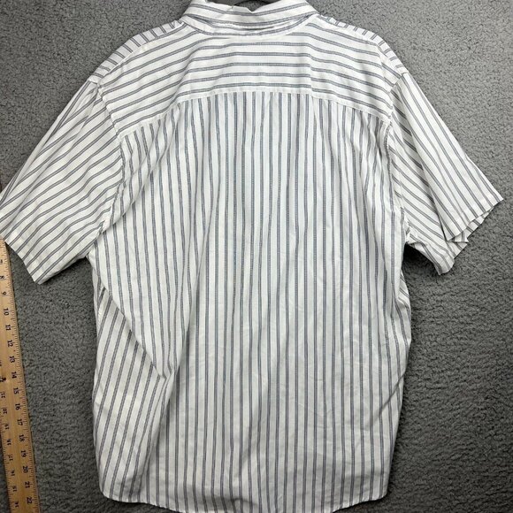 Abercrombie & Fitch Performance Button-Up Shirt Light Blue Stripe XXL Wrinkle - Picture 7 of 9